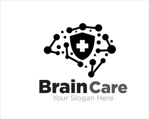brain protection care logo design