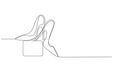 Elegant High Heels Line Art on a Box