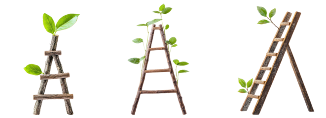 Ladder symbolizing growth isolated on transparent background
