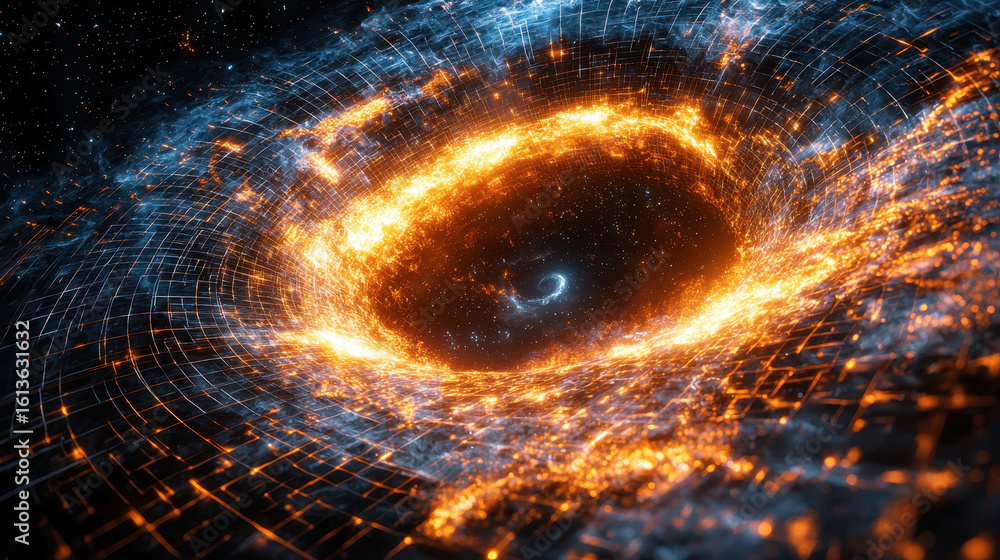 Poster understanding black hole mechanics with holographic data grids and hawking radiation interaction