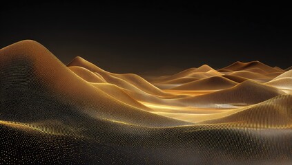 Golden desert landscape, digital art