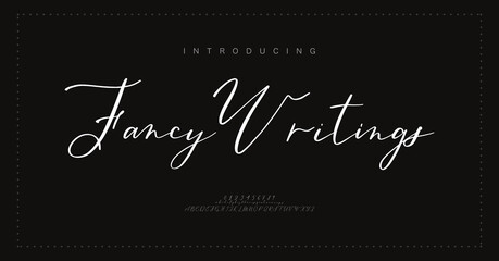 Hand drawn vector alphabet. Modern monoline signature script font. Elegant Signature Font. Best Alphabet Beautiful Calligraphy Signature Font. vector illustration 
