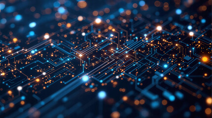 Tech Grid: Interconnected Digital Information Transfe