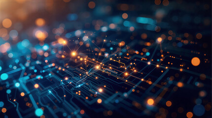 Cybernetic Flow: Modern Tech Background & Information Exchange