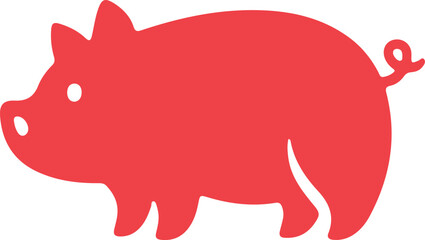 Red Pig Silhouette