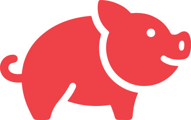 Red Pig Silhouette
