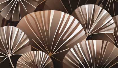 modern design featuring abundance tropical green and gold leaves