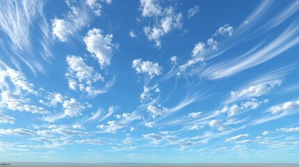 Beautiful elegant sunny peaceful cloudy sky landscape. 4k footage video time lapse of soft white fluffy clouds moving slowly in clear blue sky background. soaring above the clouds in a bright blue sky - Powered by Adobe