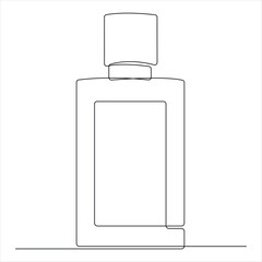 One line drawing of perfume bottle minimalist beauty product continuous line art vector illustration