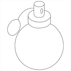 One line drawing of perfume bottle minimalist beauty product continuous line art vector illustration