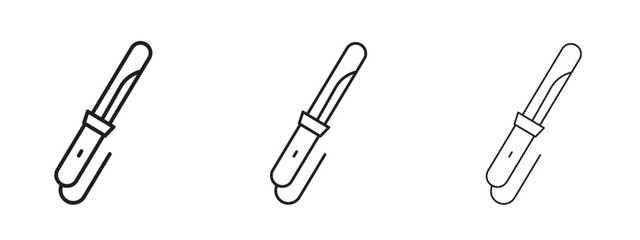 Hair curler icon symbol line. Editable stroke width