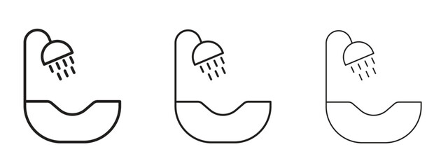 Hair washer sink icon symbol line. Editable stroke width