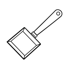 Clean line art illustration of a cheese slicer with blade and handle for advertising