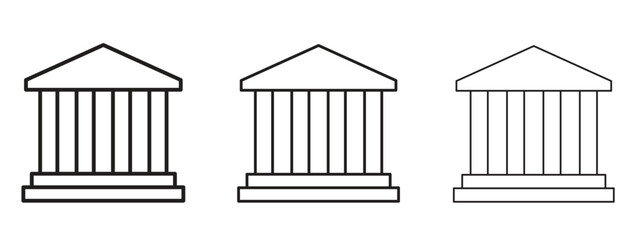 Government icon symbol line. Editable stroke width