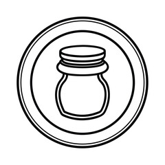 Simplified line art circular jar opener tool for kitchen use