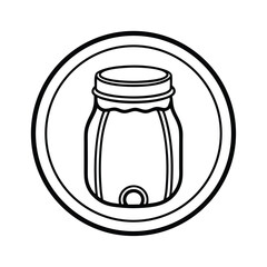Simplified line art circular jar opener tool for kitchen use