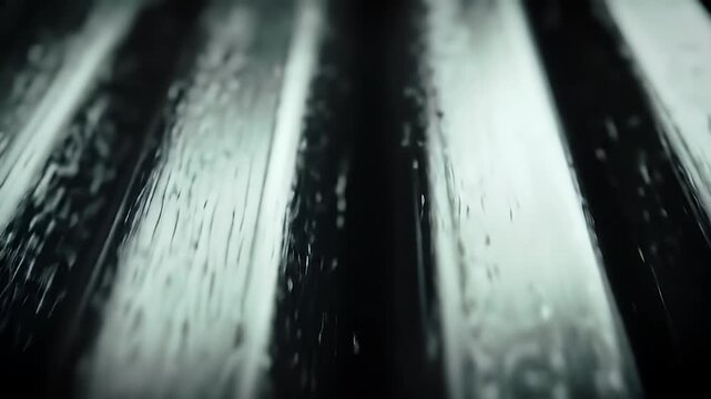 Dynamic Abstract of Parallel Wet Ridges in Black and White Textural Close Up