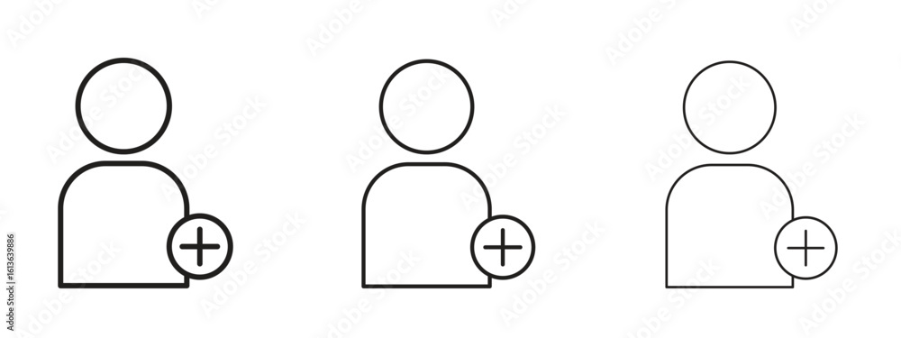 Poster follower icon symbol line. editable stroke width