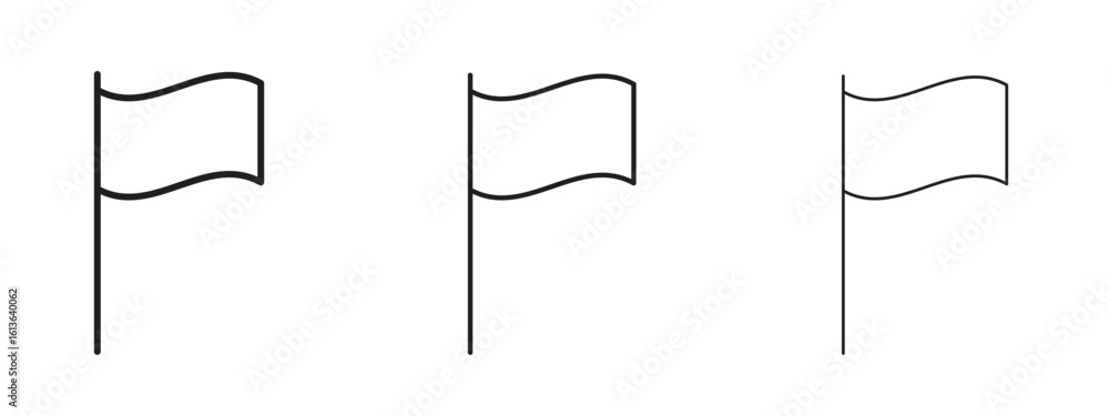 Poster flag icon symbol line. editable stroke width