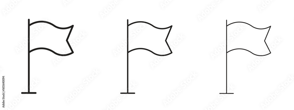 Poster flag icon symbol line. editable stroke width