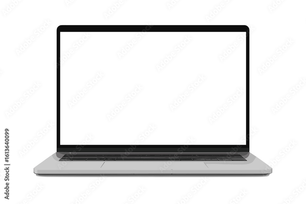 Poster modern laptop computer with blank screen mockup. realistic vector notebook isolated on white backgro