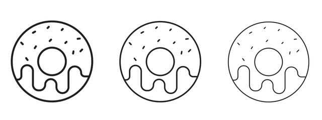 Donut icon symbol line. Editable stroke width