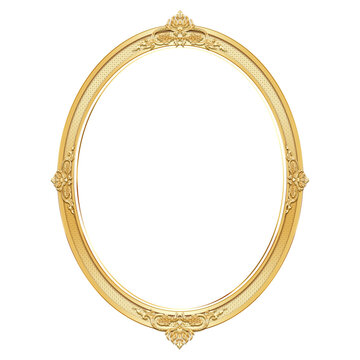 gold frame vintage border oval
