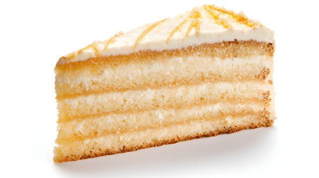 Isolated Slice of Krakeling Cake on White Background for Culinary and Dessert-themed Projects