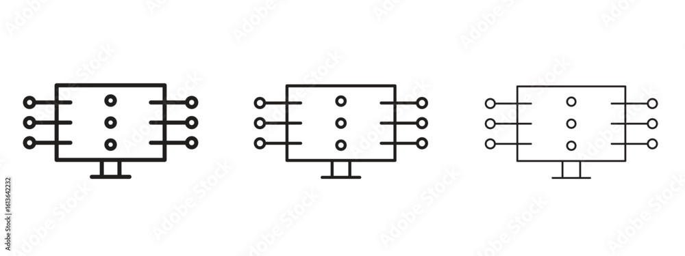 Poster data streaming icon symbol line. editable stroke width