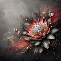 abstract protea flower