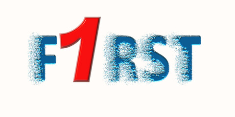 Testo FIRST con colore variabile e sfondo