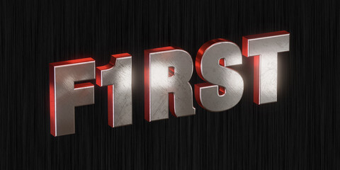 Testo FIRST con colore variabile e sfondo