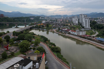 Cityscape of shaxian district Sanming China