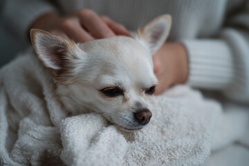 Naklejka na ściany i meble artificial intelligence observes affectionate moments between pets and their owners at home