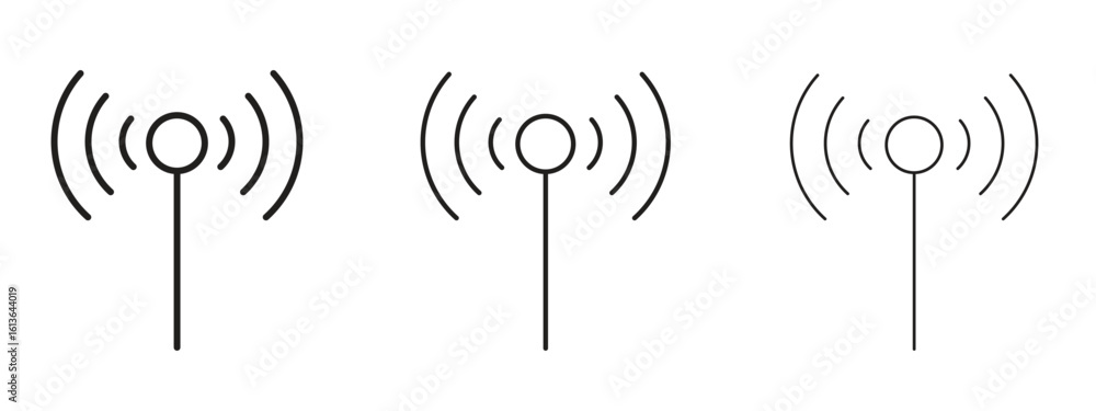 Poster cellular icon symbol line. editable stroke width