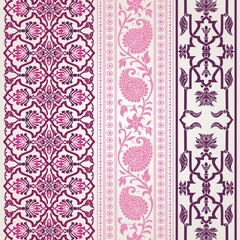 wedding card design, traditional paisley floral pattern , royal India	