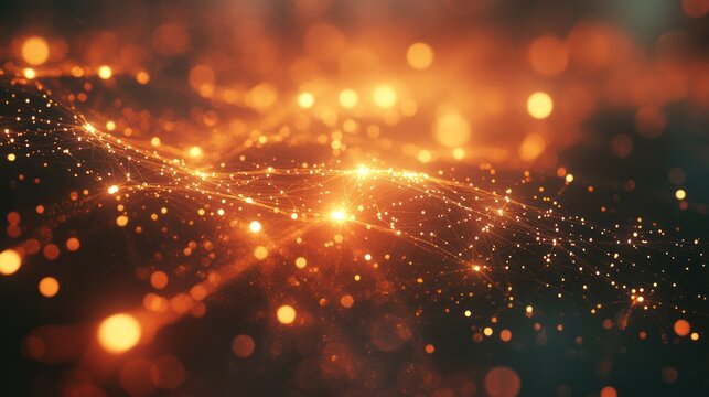 Dynamic digital landscape of connected nodes and illuminated data points