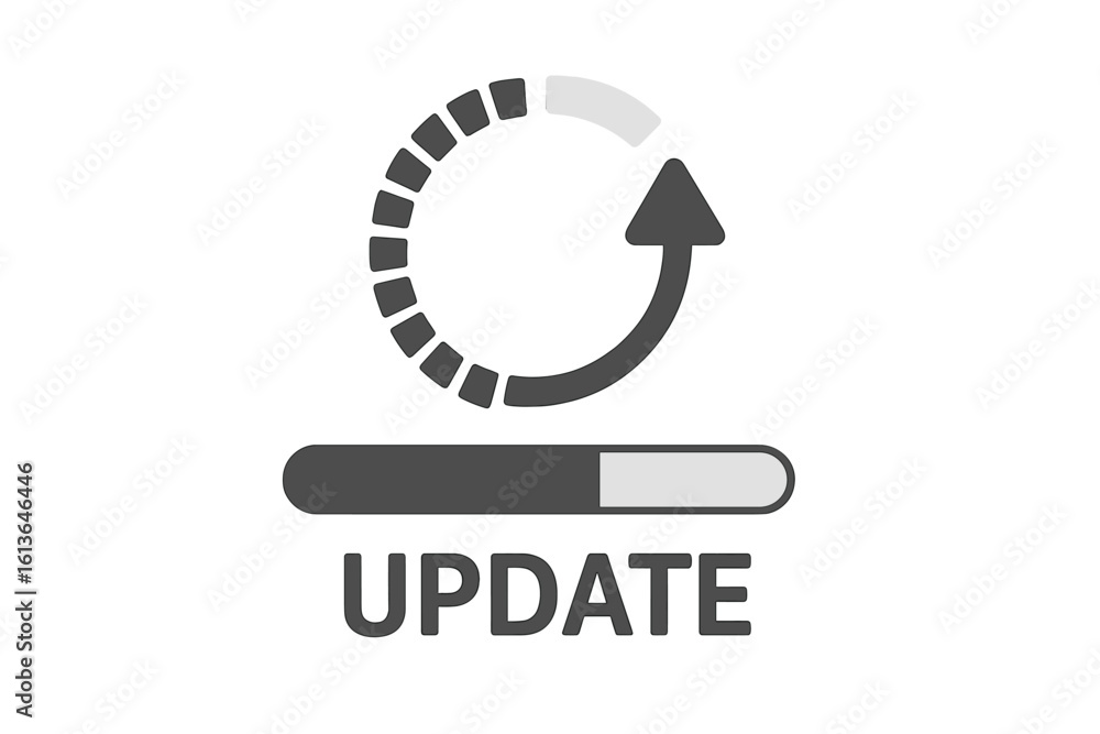 Fototapete system update in progress vector illustration. flat loading bar icon for software upgrade or applica