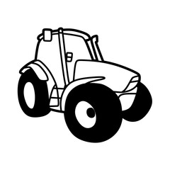 simple black and white vector image of a tractor facing right