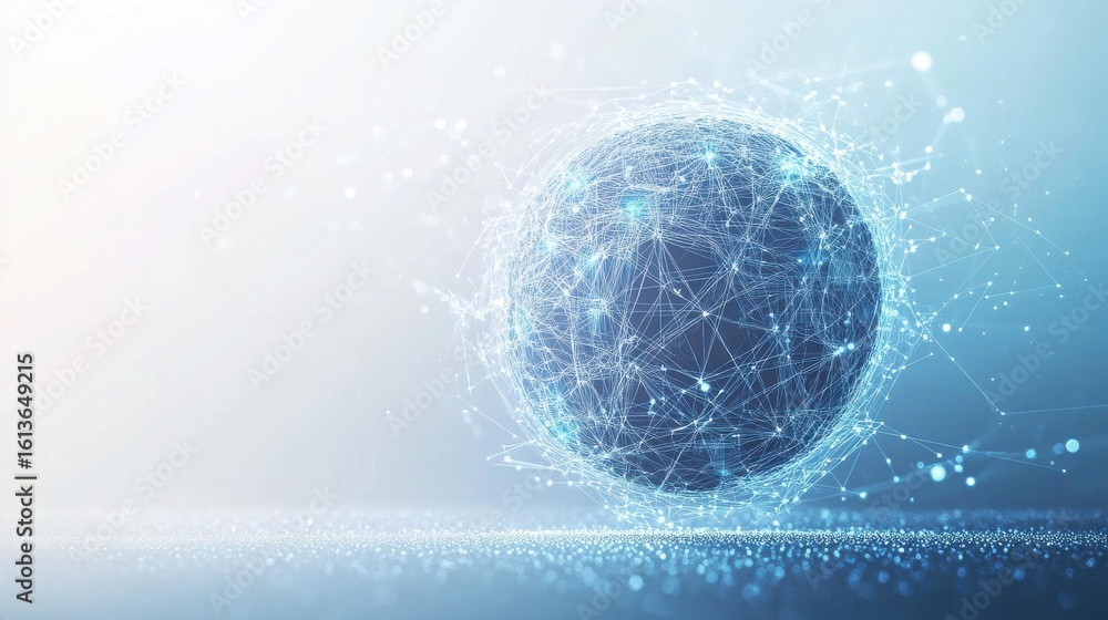 Poster abstract globe network connection in digital space