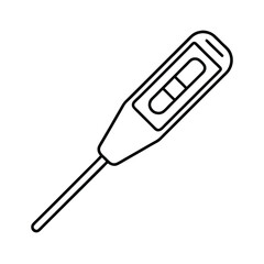 Outline illustration of a digital food thermometer with a clear display screen