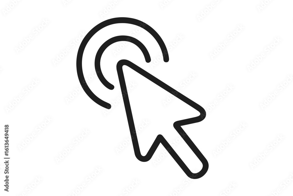 Fototapete cursor click icon vector. mouse pointer arrow clicking on a button or link. concept for website navi