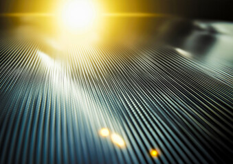 Hi-tech carbon fiber texture illuminated by sunlight in abstract design