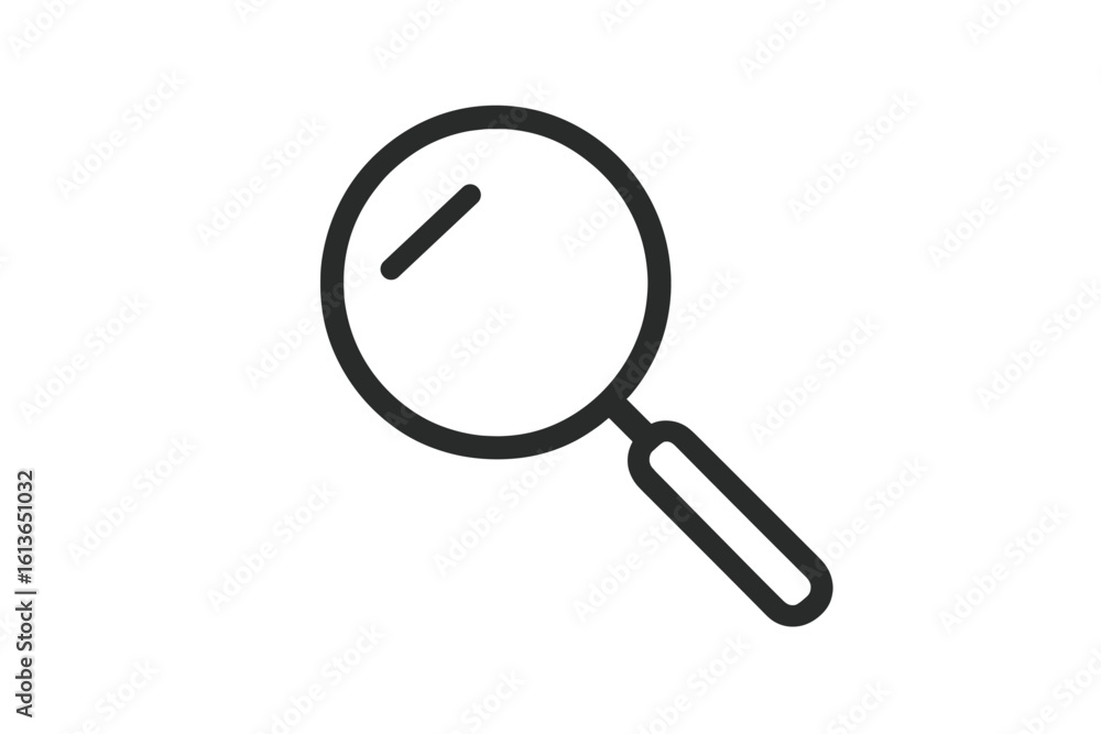Poster search icon vector. magnifying glass loupe symbol for web and mobile app. find, research, and analys