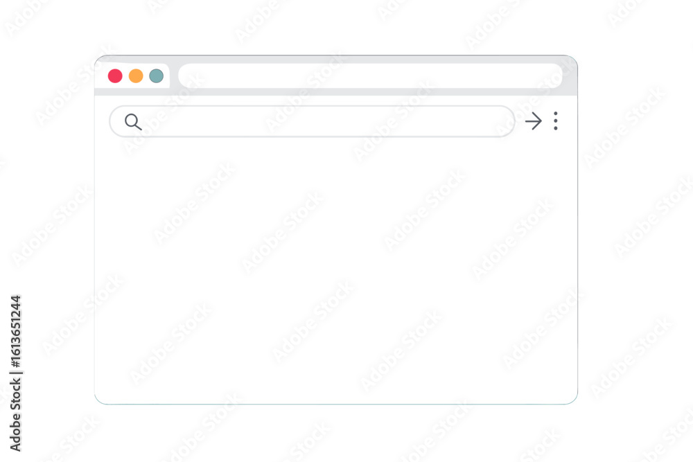 Poster browser window mockup vector. web browser interface template. clean flat design for website display.
