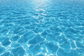 Obraz premium Surface of clear, turquoise water. Sunlight reflects on rippling surface