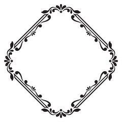 Oval black and white border frame decorating engraving ornament vector art simple line corner