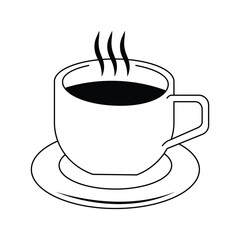 Tea and coffee cup set icon, logo isolated on white background