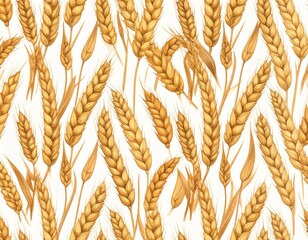 Wheat field, seamless texture pattern with hand drawn ears