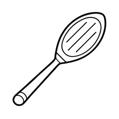 Minimalist line art of a flat rice paddle with ergonomic grip